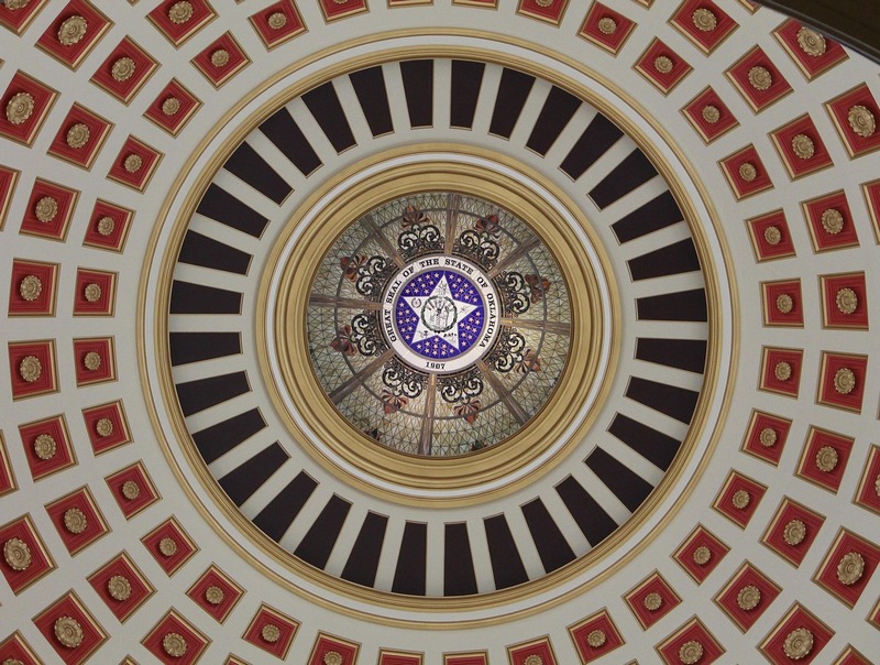 Looking up at the interior of the dome on the Oklahoma Capitol Building