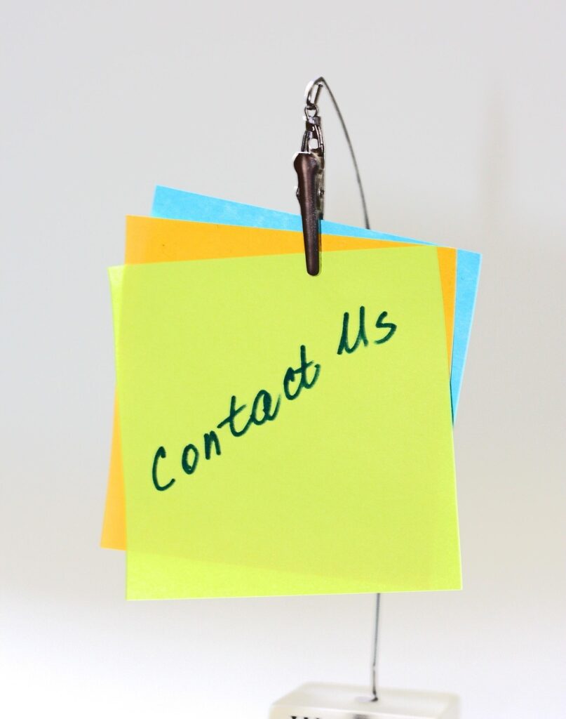 Contact Us image using post it notes